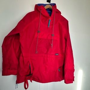 Vintage Early-Mid 90s Columbia Anorak Jacket Red Windbreaker Men's L 100% Nylon